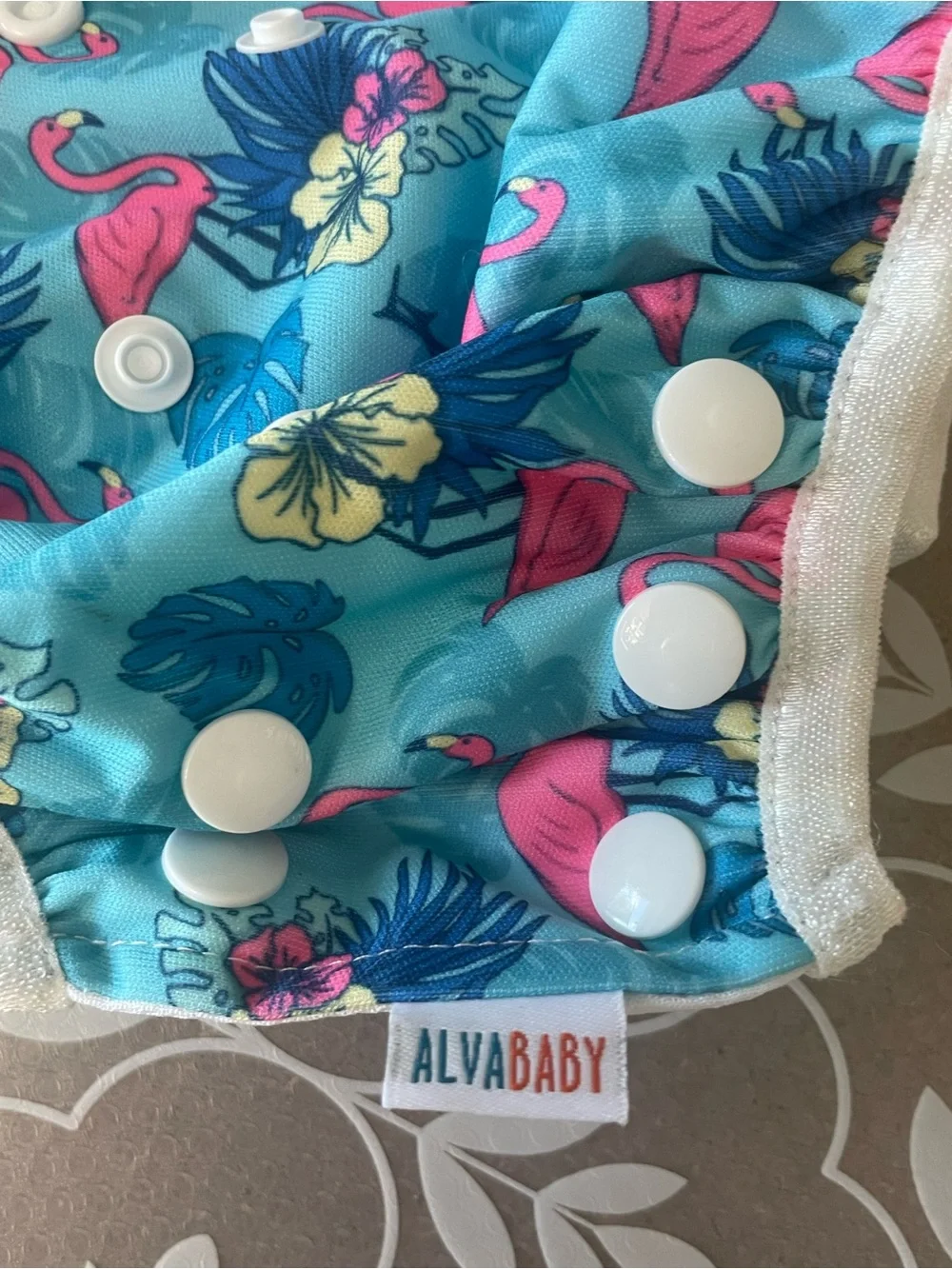 ALVABABY…..Reusable Diaper Cover in Blue with Fruit & Floral Prints